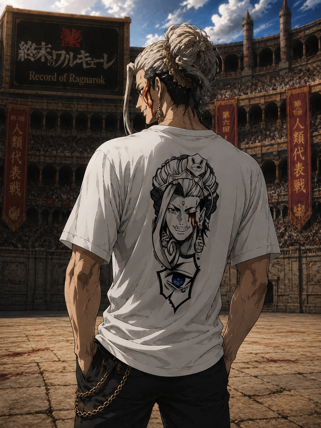 Oversized record of ragnarok Buddha T-shirt
