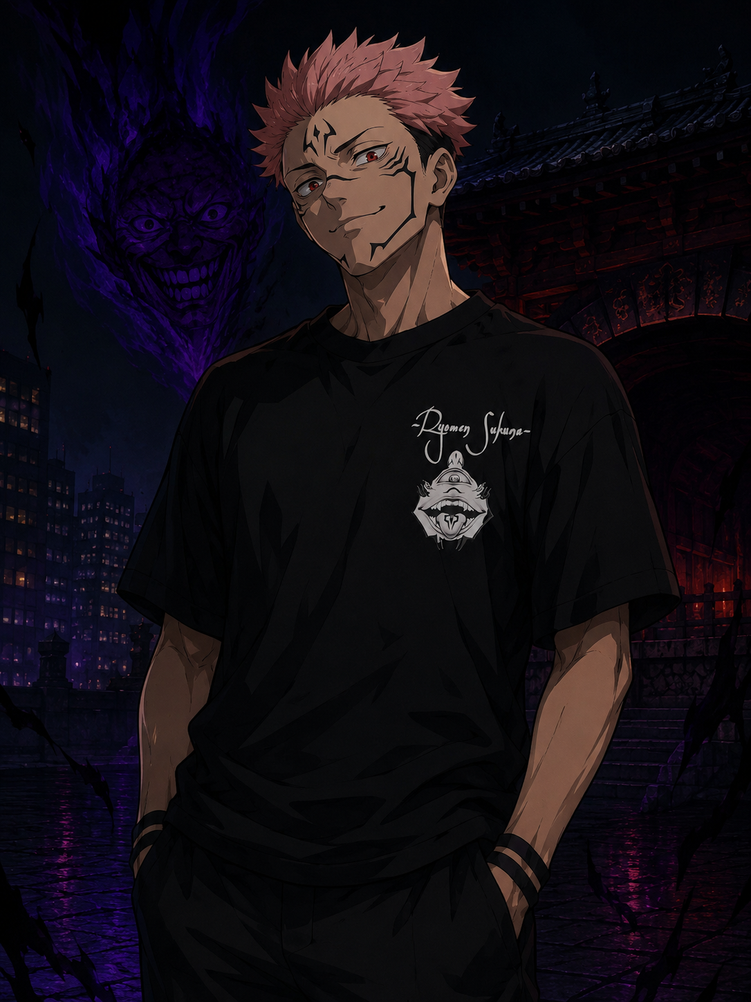 Oversized Ryomen sukuna T-shirt